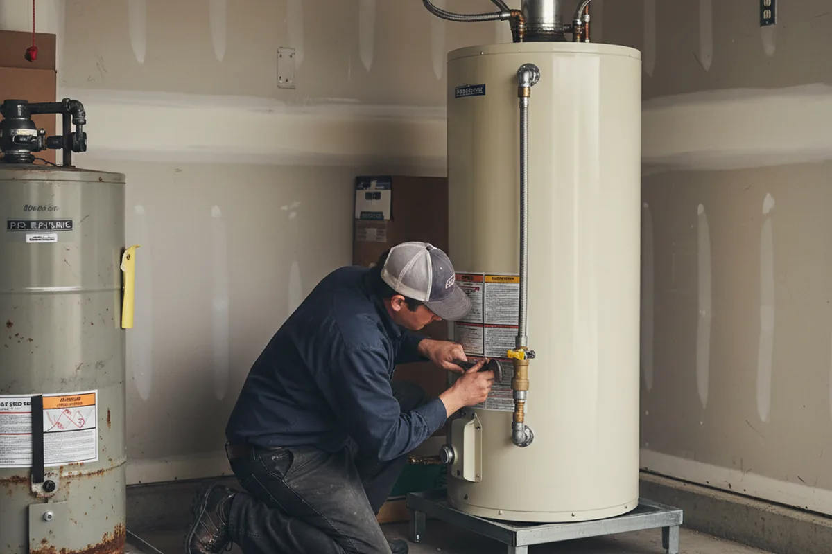 Water heater and shutoff valve replacement in Natick